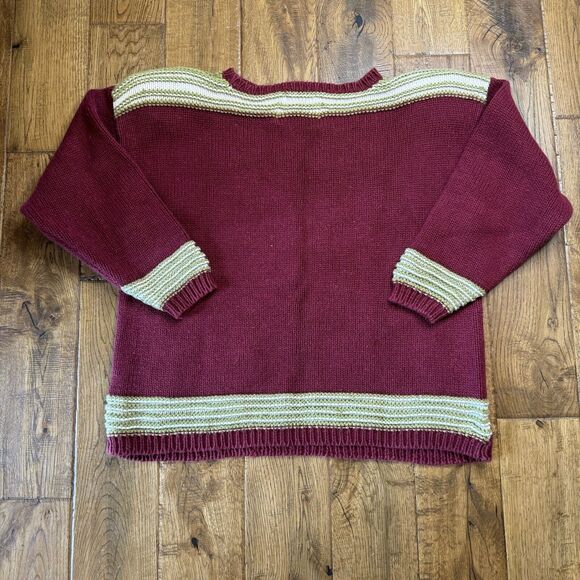 VTG 80s Private Collection Carolina Colours Hand Knitted Grandma Sweater Sz M - Picture 5 of 5